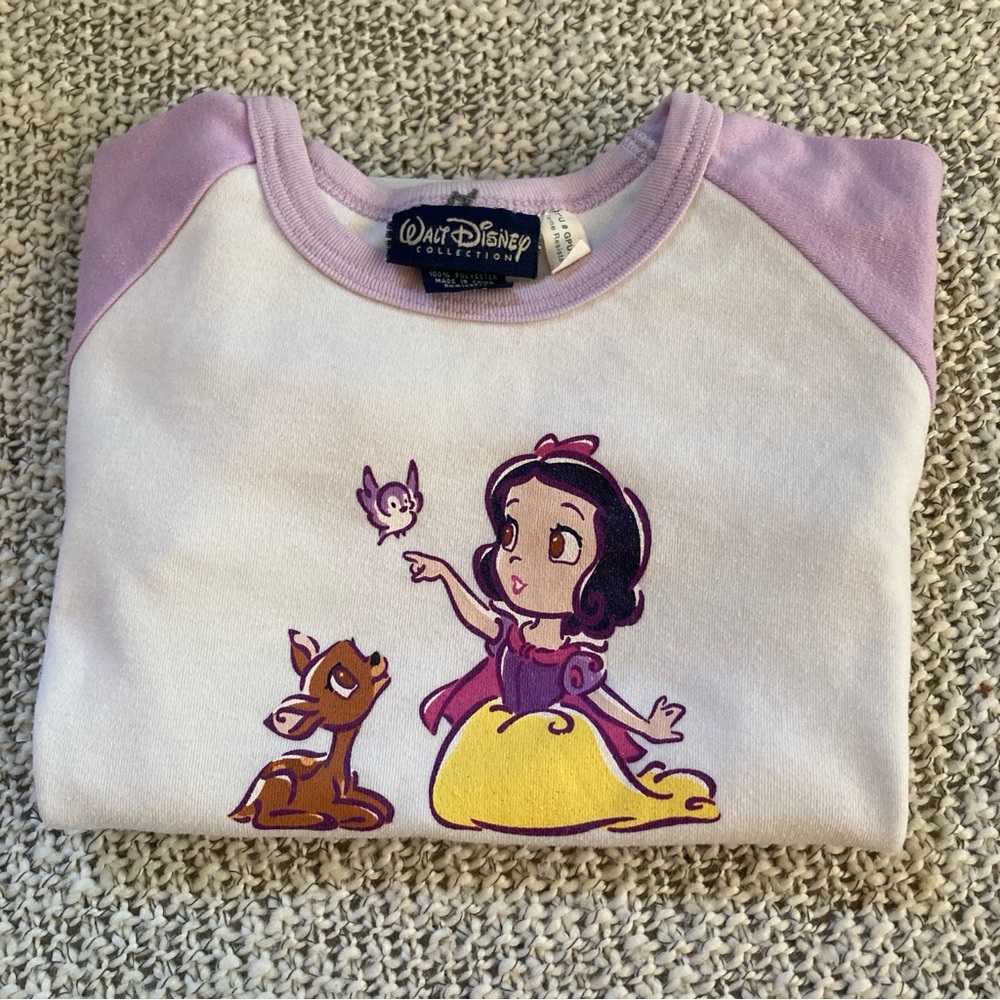 Vintage Walt Disney Collection Long Sleeve Snow White Tee Purple White Size 5 - Picture 2 of 9